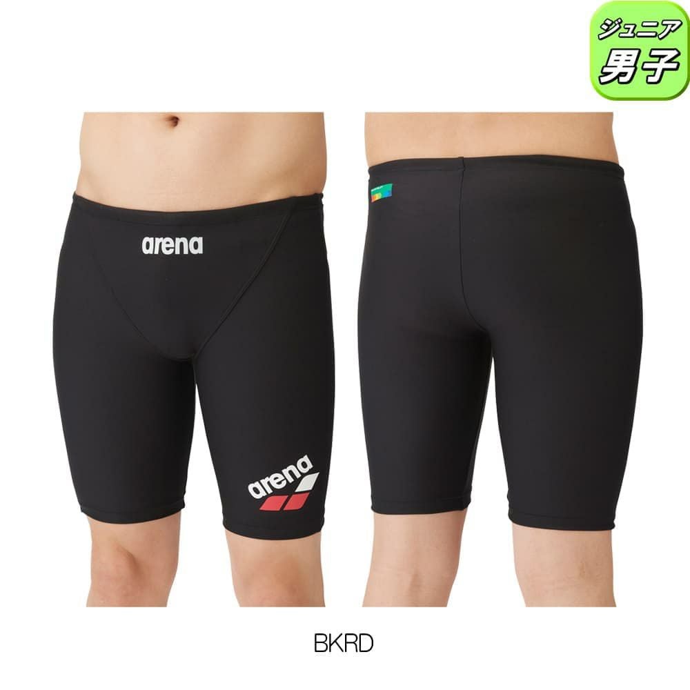 アリーナARENA競泳水着ジュニア男子練習用トレーニングスパッツハーフレッグタフスキンT2E競泳練習水着2024年春夏モデルSAR-4105J