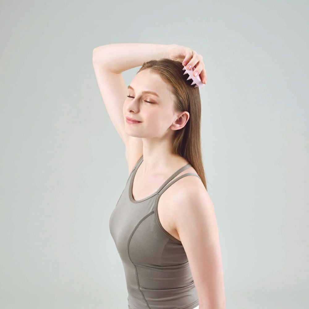 MIVIOSミヴィオスヘッドスパブラシパウダーピンクソフトマッサージアルインコALINCOフィットネスエクササイズストレッチマッサージMVS200P