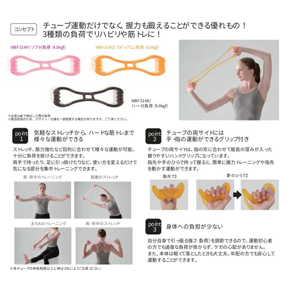 ALINCOアルインコグリップチューブソフト負荷：4.0kgf相当ピンクフィットネスエクササイズWBF314P