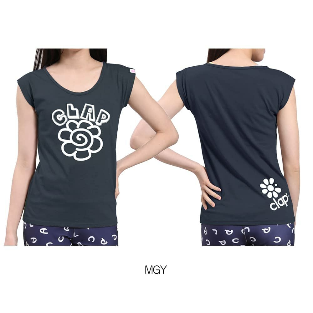 クラップCLAPハナマルクラップストレッチティーレディーススポーツアパレルトレーニングフィットネス女性CTS25039