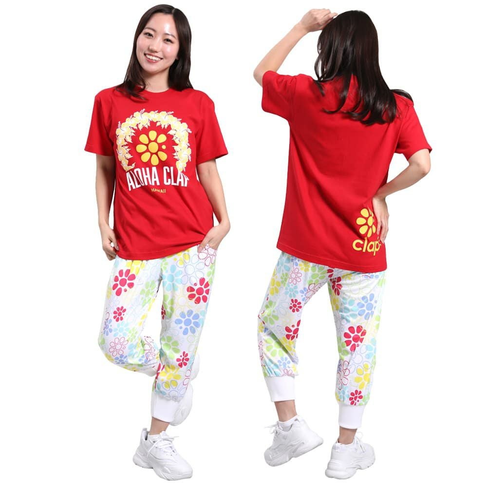 クラップCLAPアロハクラップティーレディーススポーツアパレルトレーニングフィットネス女性CTS25043