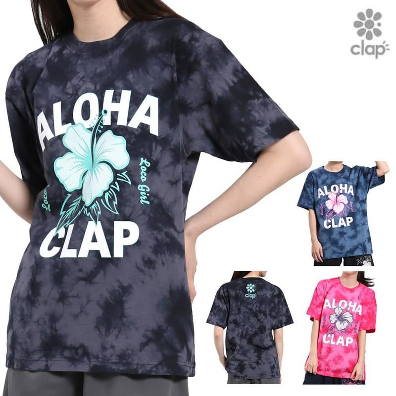 クラップCLAPロコガールタイダイティーレディーススポーツアパレルトレーニングフィットネス女性CTS25044