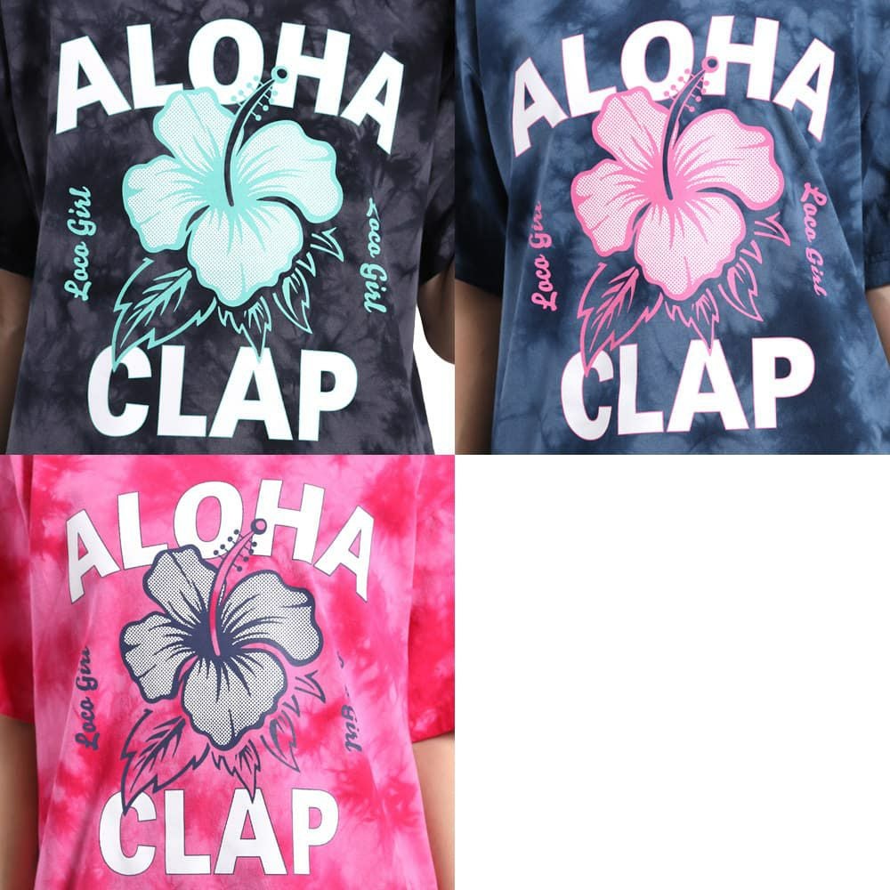 クラップCLAPロコガールタイダイティーレディーススポーツアパレルトレーニングフィットネス女性CTS25044