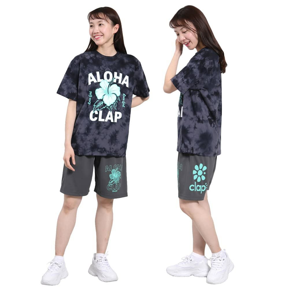 クラップCLAPロコガールタイダイティーレディーススポーツアパレルトレーニングフィットネス女性CTS25044