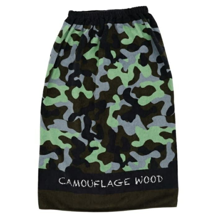 丸眞マルシン巻きタオル80cm丈サンハートカモフラージュウッドラップタオル水泳小物スイミングプールお着替えタオル