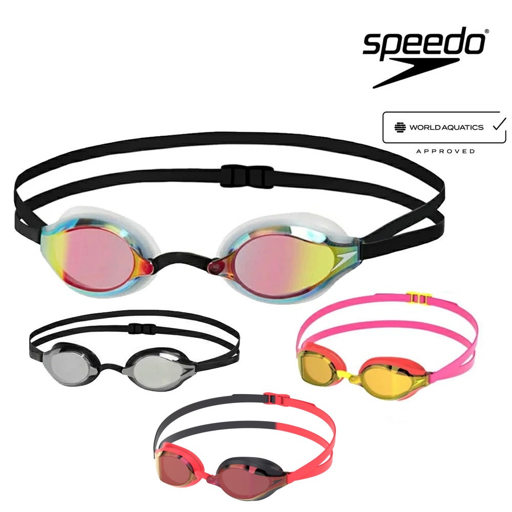 スイミングレーシングゴーグル水泳スピードSPEEDOファストスキンスピードソケット2ミラーWA承認モデル競泳ミラーゴーグルクッション付きSE01907