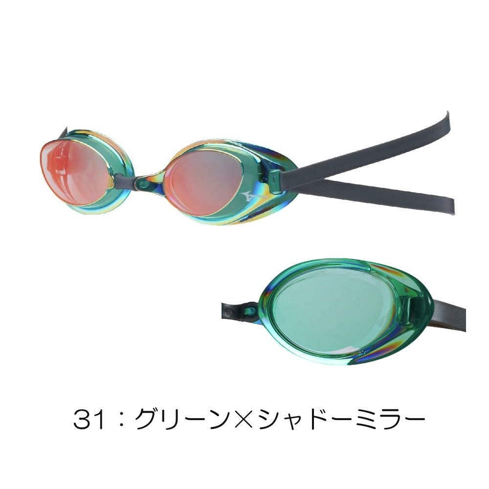 ミズノMIZUNO水泳レーシングゴーグル限定ゴーグルミラーレンズノンクッションタイプWA承認モデルくもり止め競泳2025年春夏モデルN3JEC081FINA承認