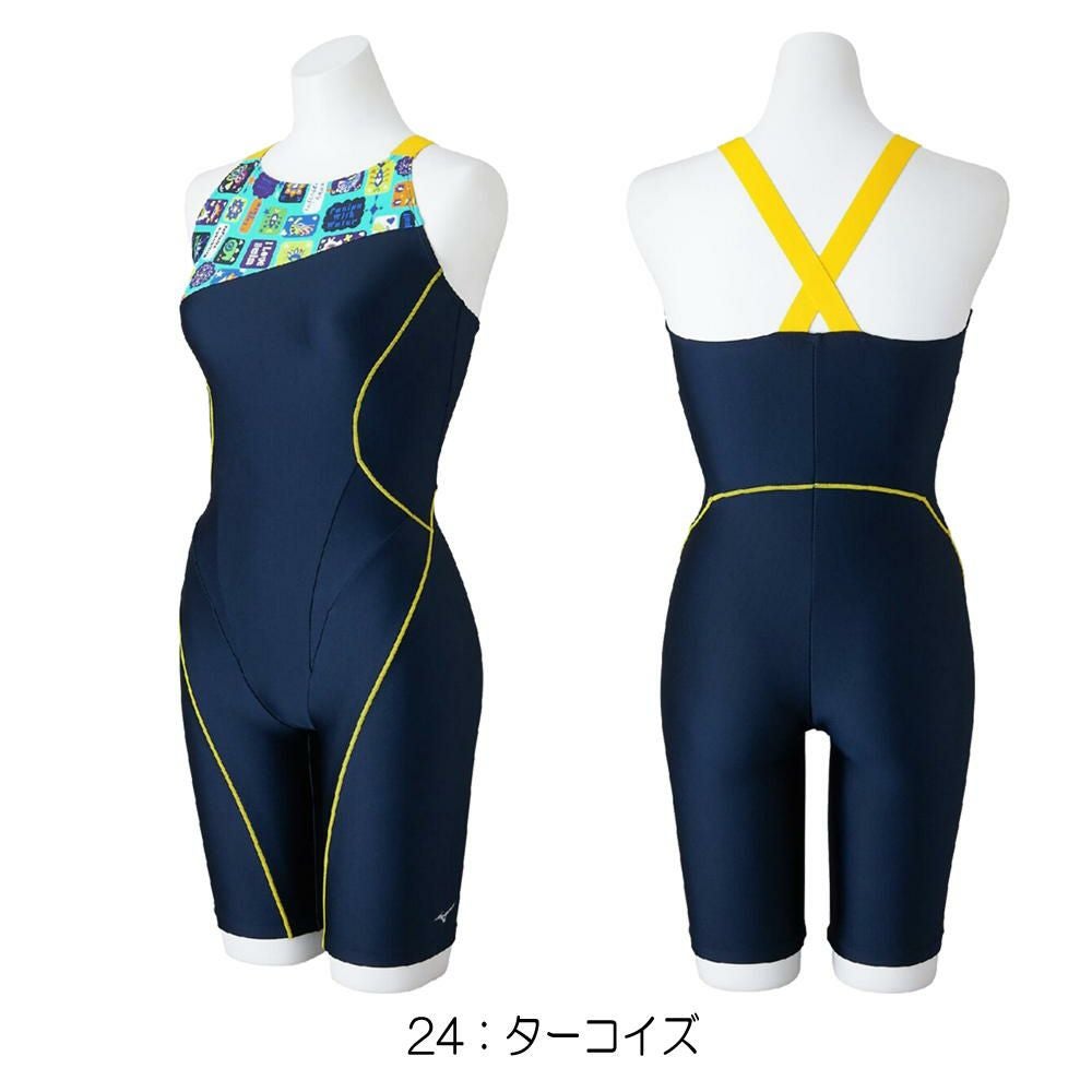 ミズノMIZUNOフィットネス水着レディースSTROKEONEオールインワンパッド付き2025年春夏モデルN2JGC807