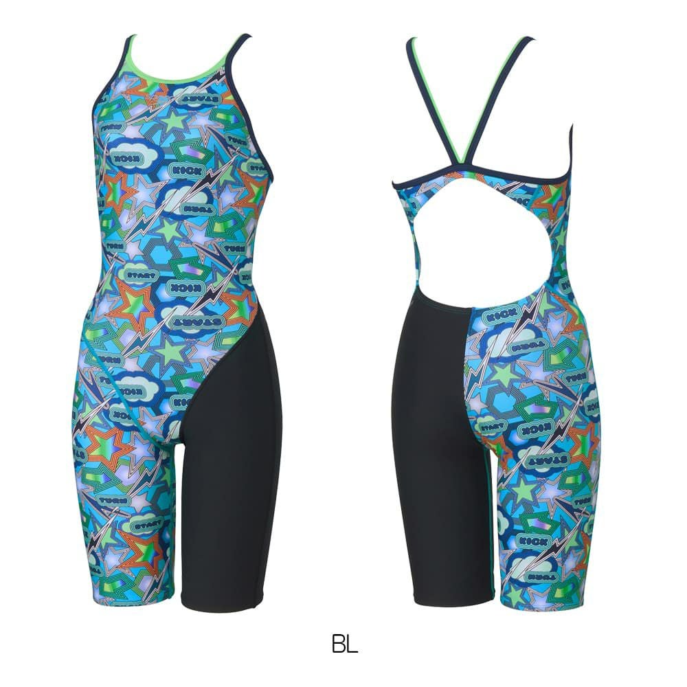 スピードSPEEDO競泳水着練習用水着レディーススパークリングターンズニースキンオールインワンENDURANCEECO競泳練習水着2025年秋冬モデルSTW12556