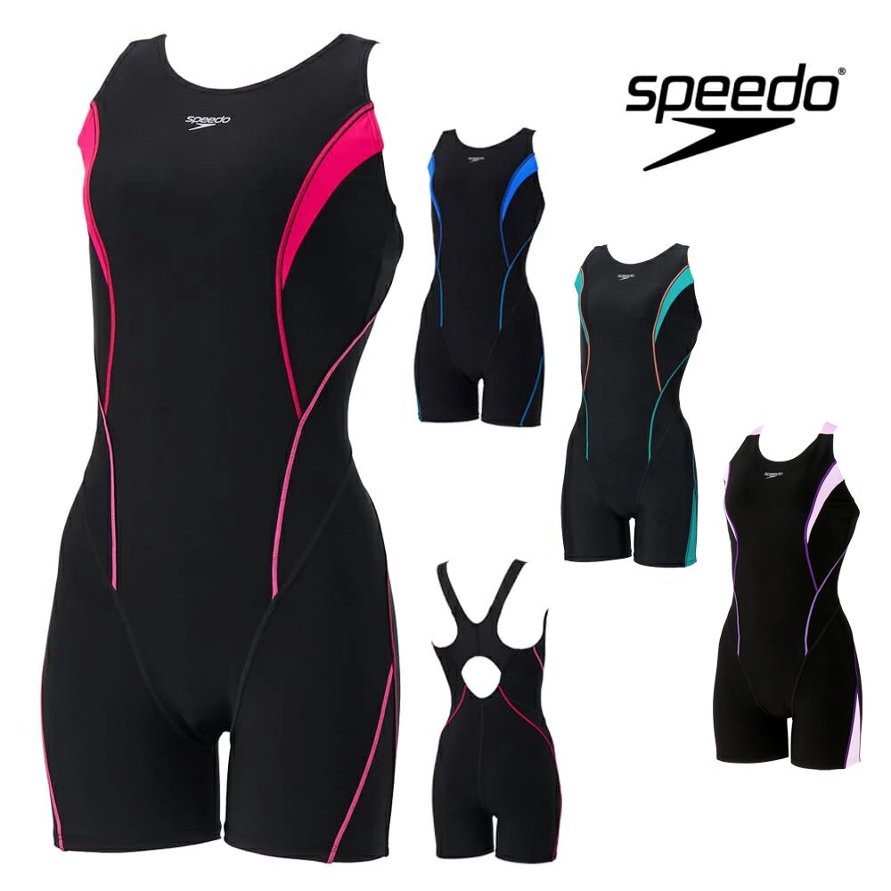 スピードSPEEDOフィットネス水着レディースフィールアップルースンハーフニースキンオールインワンUltraStretch0パッド付き2025年秋冬モデルSFW12561