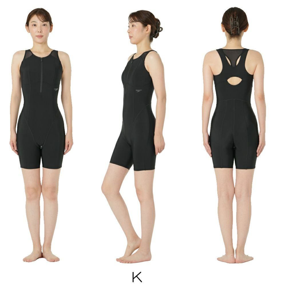 スピードSPEEDOフィットネス水着レディースビルドアップニースキンオールインワンUltraStretch0パッド付き2025年秋冬モデルSFW12562