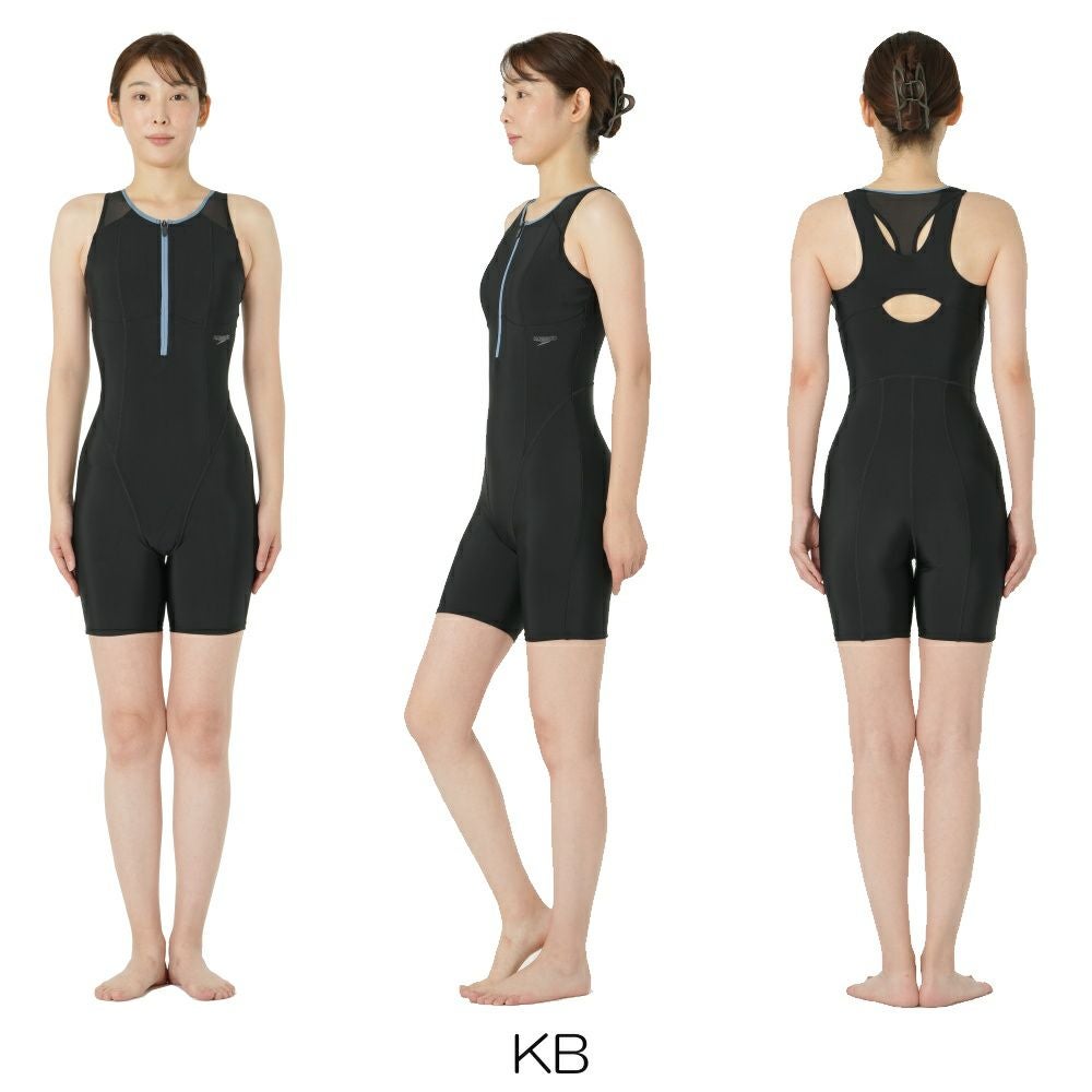 スピードSPEEDOフィットネス水着レディースビルドアップニースキンオールインワンUltraStretch0パッド付き2025年秋冬モデルSFW12562
