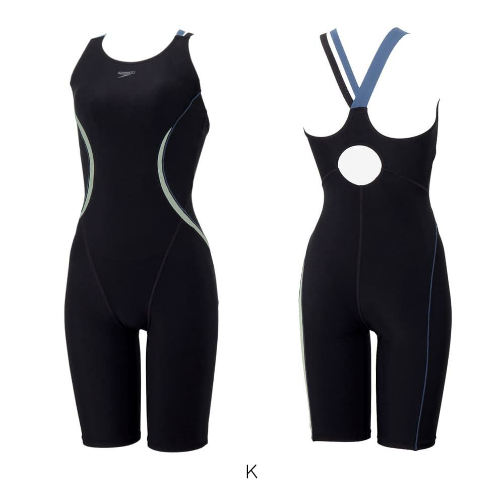 スピードSPEEDOフィットネス水着レディースオーバルカーヴィールースンニースキンオールインワンUltraStretch0パッド付き2025年秋冬モデルSFW12570