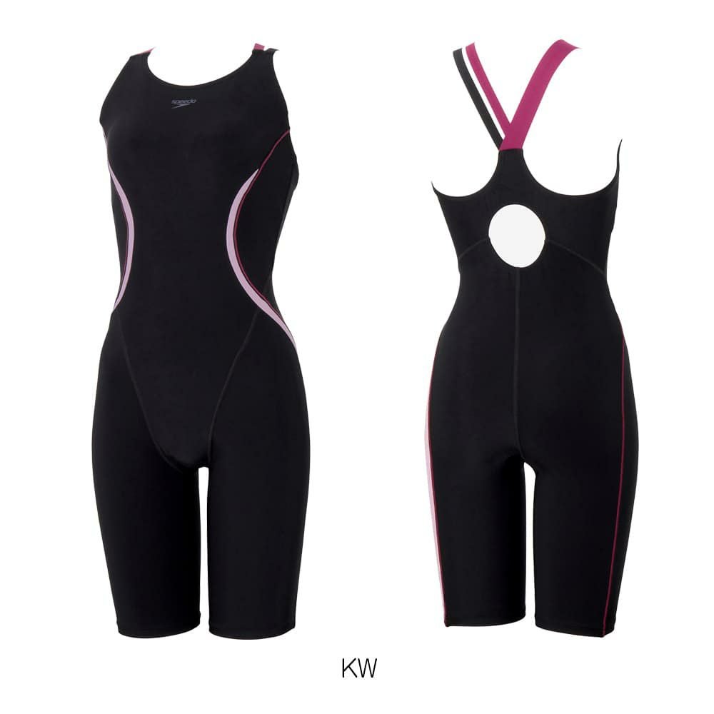 スピードSPEEDOフィットネス水着レディースオーバルカーヴィールースンニースキンオールインワンUltraStretch0パッド付き2025年秋冬モデルSFW12570