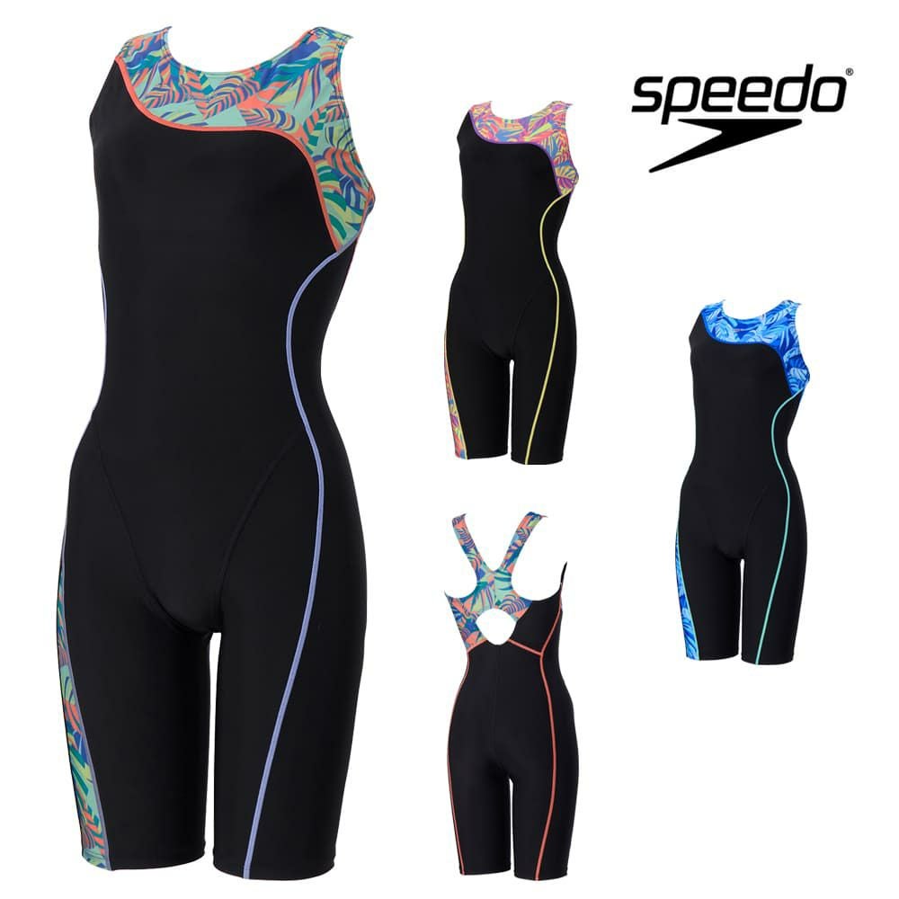 スピードSPEEDOフィットネス水着レディースアシンメトリールースンニースキンオールインワンUltraStretch0パッド付き2025年秋冬モデルSFW12565