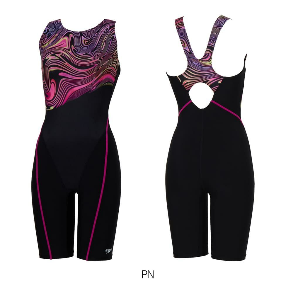 スピードSPEEDOフィットネス水着レディースアクアラバルースンニースキンオールインワンUltraStretch0パッド付き2025年秋冬モデルSFW12568