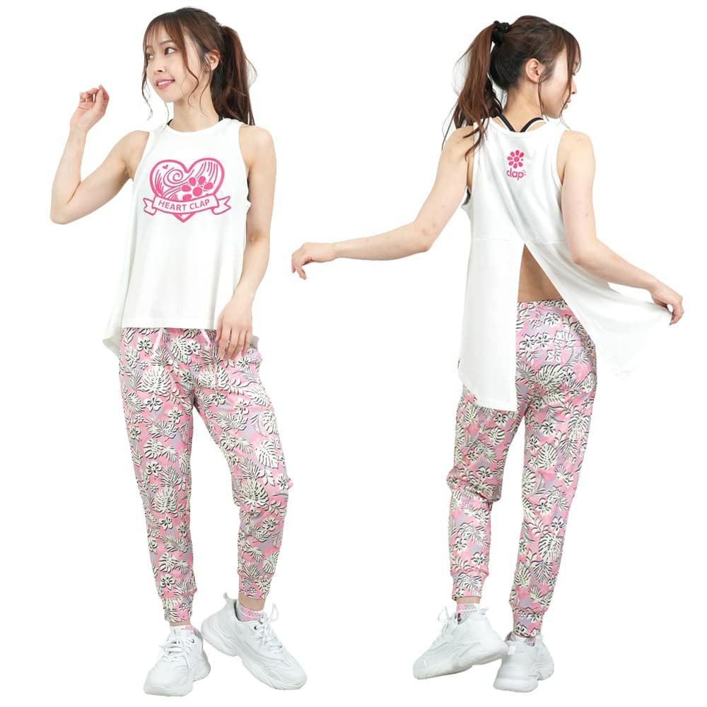 クラップCLAPハイビスカスクロップドパンツレディーススポーツアパレルトレーニングフィットネス女性CE25017