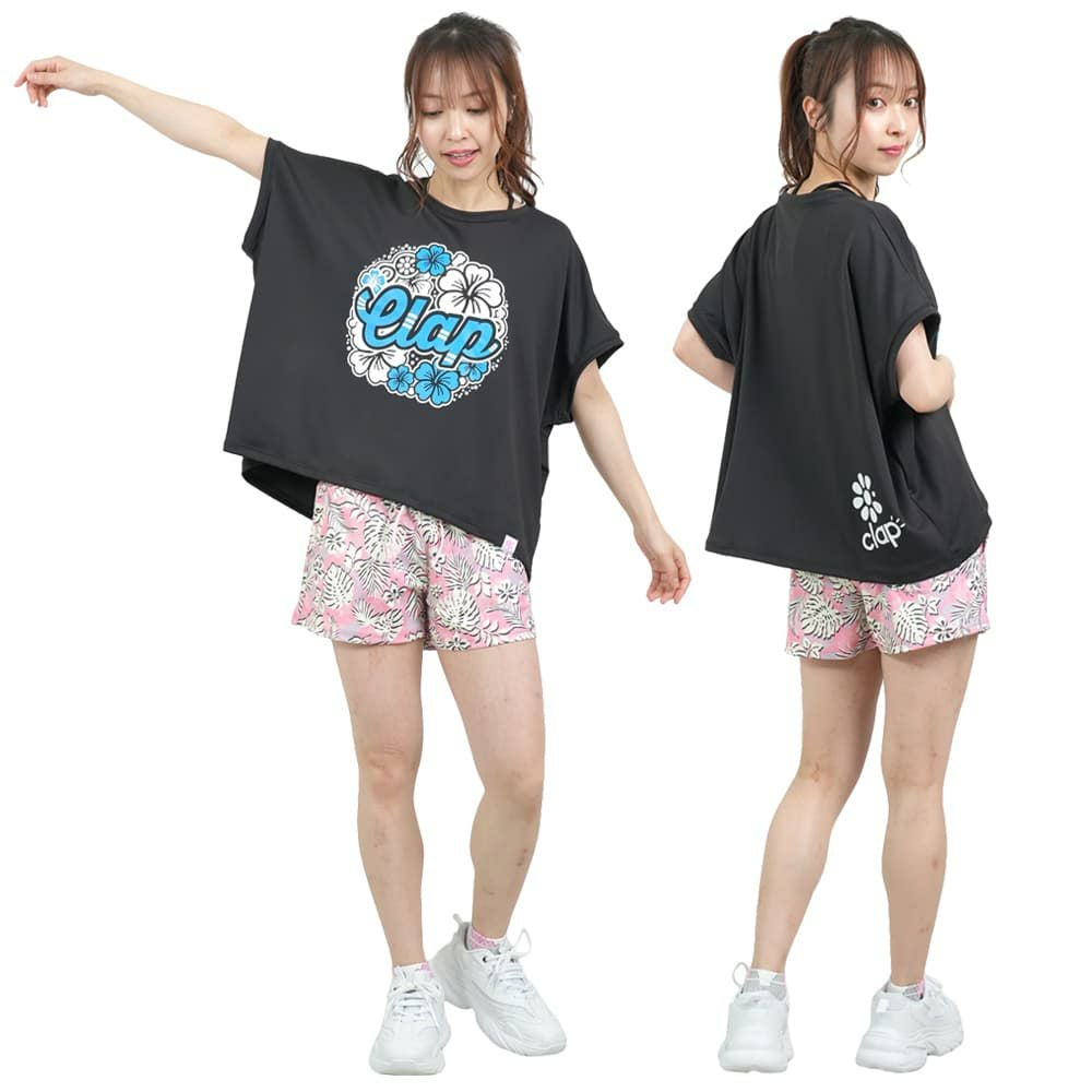 クラップCLAPハイビスカスクラップドルマンエルレディーススポーツアパレルトレーニングフィットネス女性CTS25046