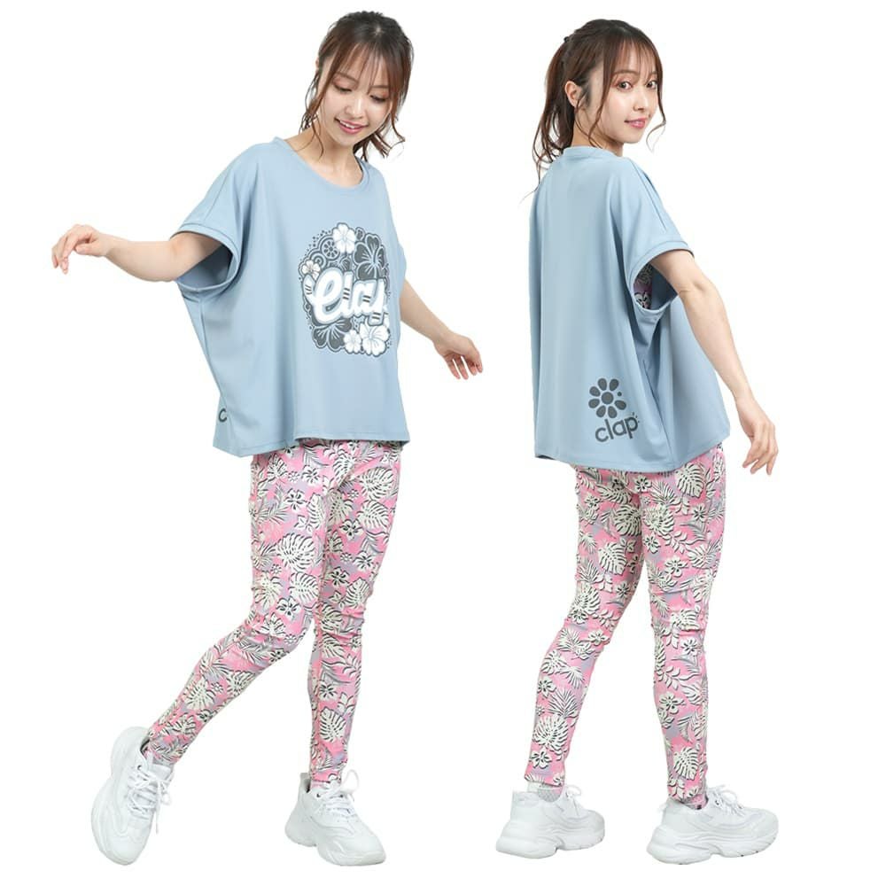 クラップCLAPハイビスカスクラップドルマンエルレディーススポーツアパレルトレーニングフィットネス女性CTS25046