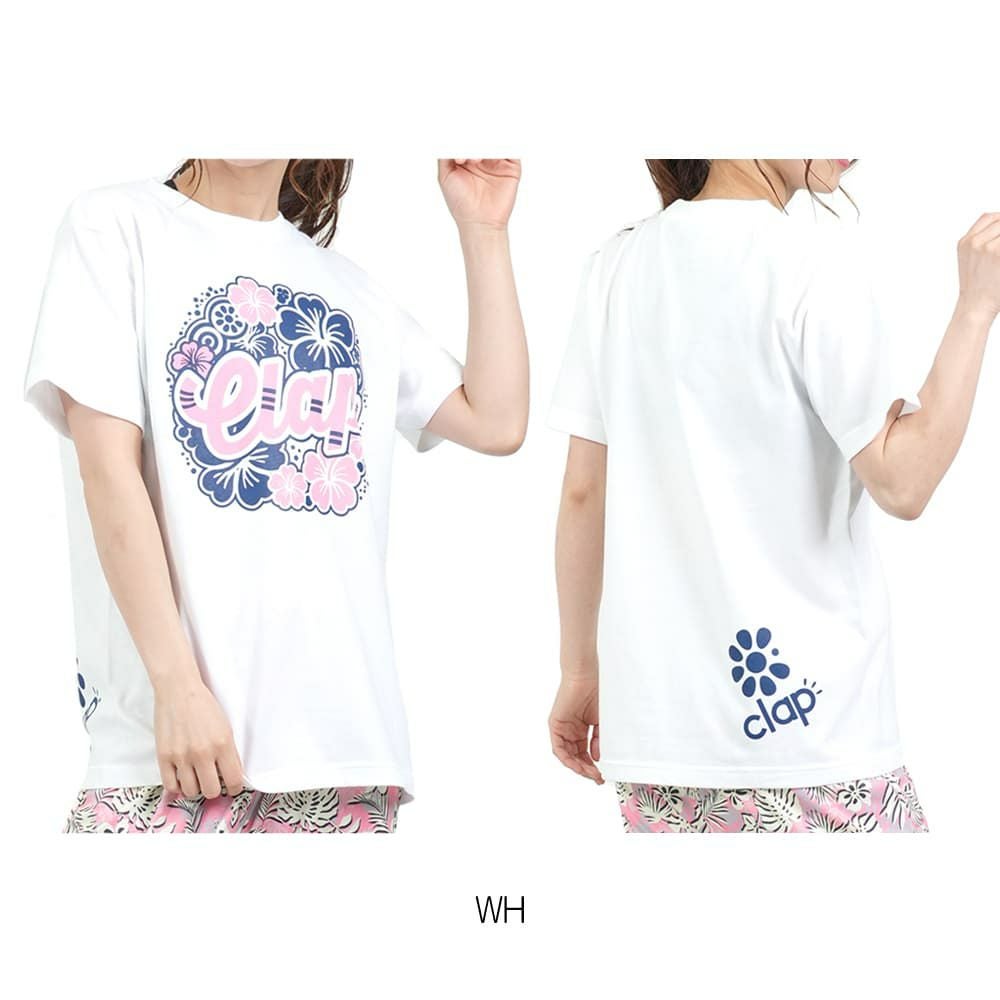 クラップCLAPハイビスカスクラップティーレディーススポーツアパレルトレーニングフィットネス女性CTS25047