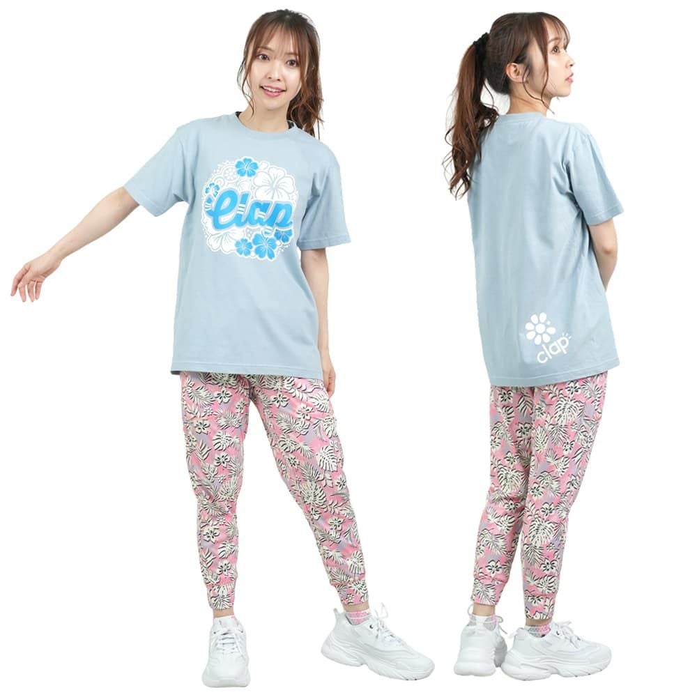 クラップCLAPハイビスカスクラップティーレディーススポーツアパレルトレーニングフィットネス女性CTS25047