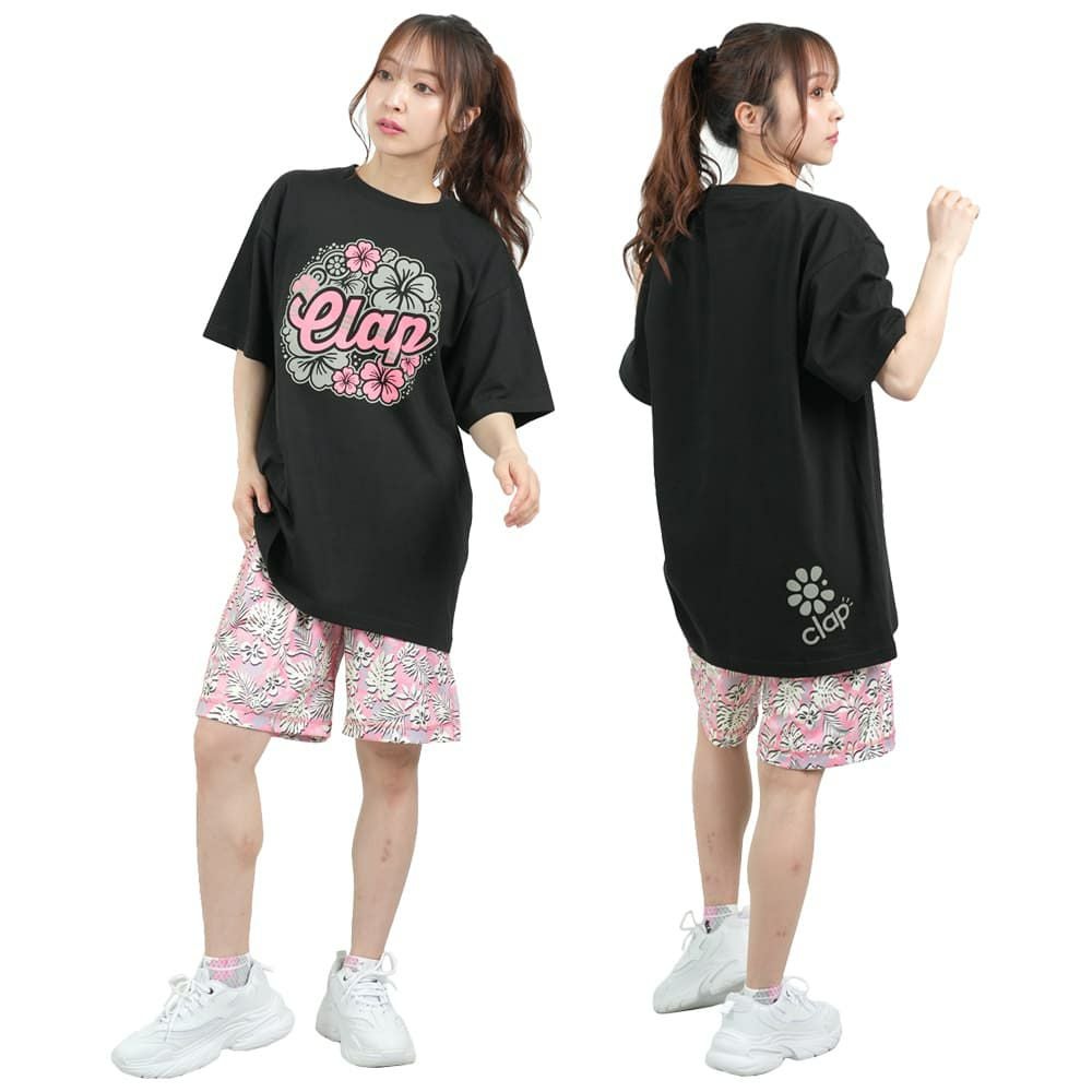 クラップCLAPハイビスカスクラップティーレディーススポーツアパレルトレーニングフィットネス女性CTS25047