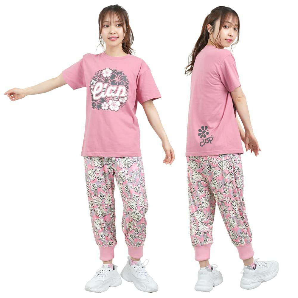 クラップCLAPハイビスカスクラップティーレディーススポーツアパレルトレーニングフィットネス女性CTS25047