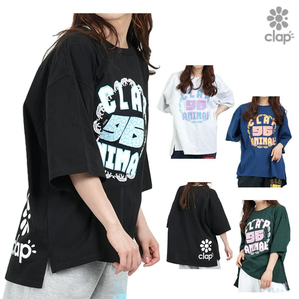 クラップCLAPクラップアニマルビッグティーレディーススポーツアパレルトレーニングフィットネス女性CTS25052