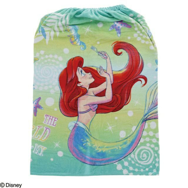 丸眞マルシンマキマキタオル巻きタオル80cm丈リトル・マーメイドシャイニーオーシャンラップタオル水泳小物プールお着替えタオル448160M