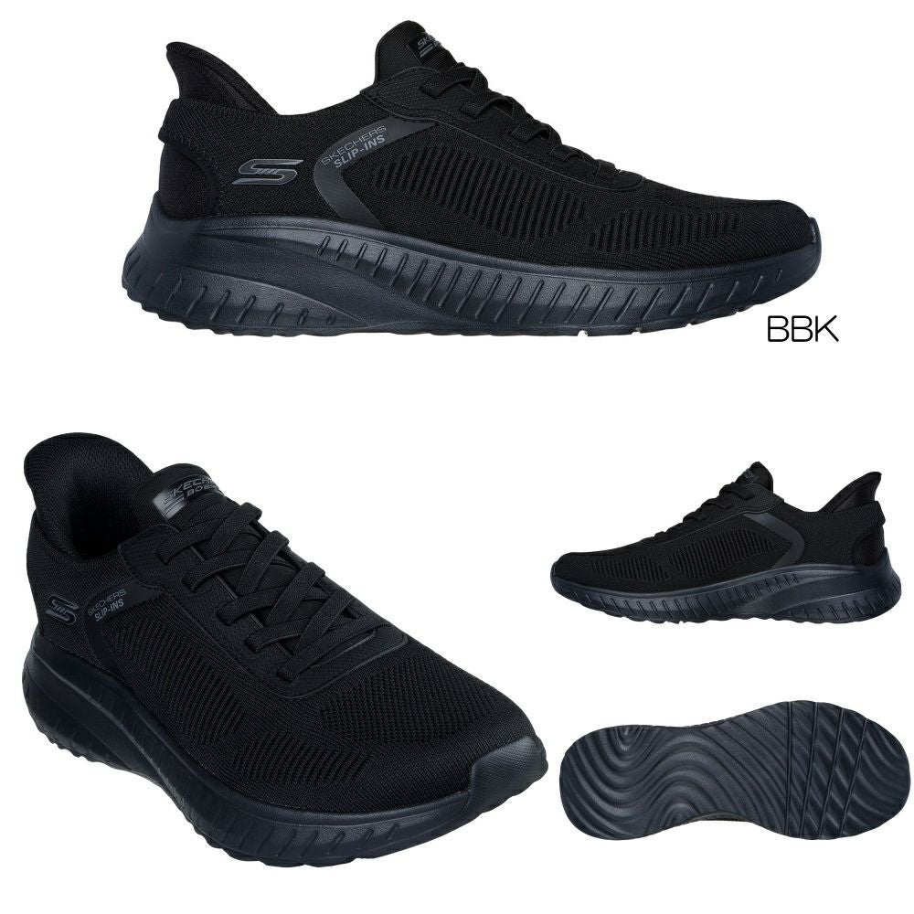 スケッチャーズSKECHERSスリップインズボブススポートスクワッドカオスソリッドステップSlip-insBOBSSPORTSQUADCHAOSSOLIDSTEPメンズユニセックスワイド幅4E相当SKJ118312W