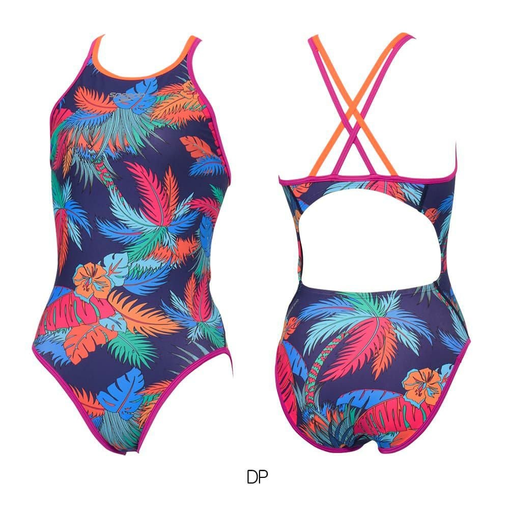 スピードSPEEDO競泳水着練習用水着レディースヴィンテージアロハクローシェイターンズスーツENDURANCEECO競泳練習水着2025年秋冬モデルSTW02554