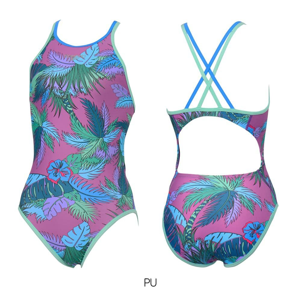 スピードSPEEDO競泳水着練習用水着レディースヴィンテージアロハクローシェイターンズスーツENDURANCEECO競泳練習水着2025年秋冬モデルSTW02554