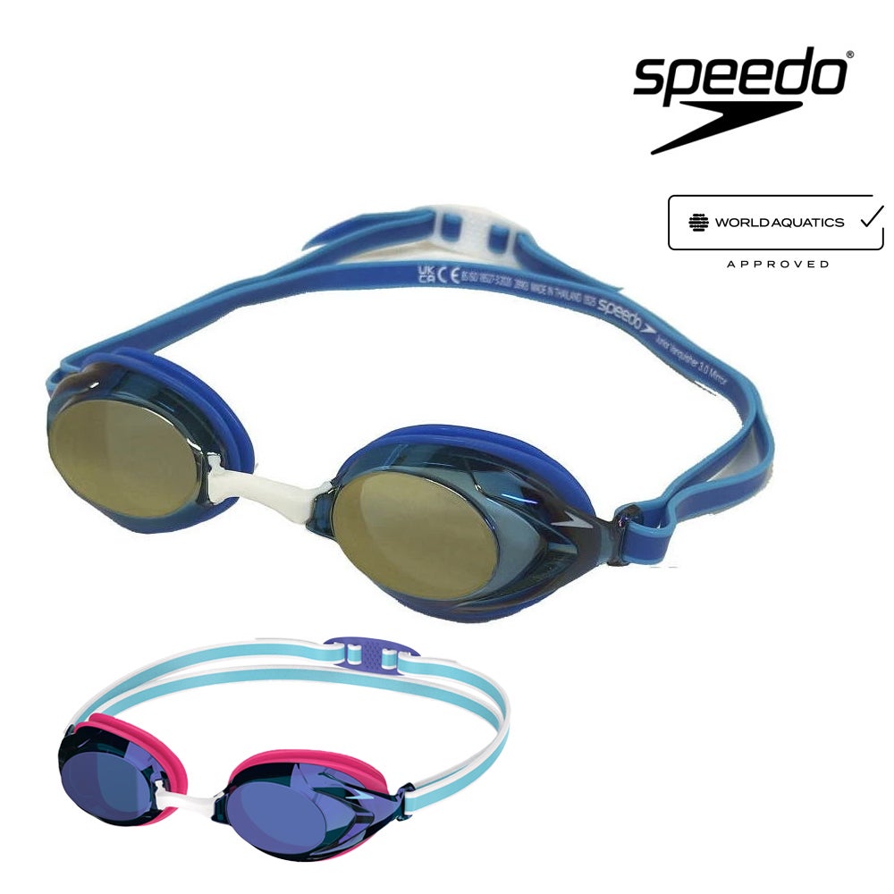 スピードSPEEDO水泳レーシングゴーグルジュニアヴァンクイッシャー3.0ミラーレンズノンクッションタイプANTI-FOGくもり止めWA承認モデル競泳2025年秋冬モデルSEB02551fina承認