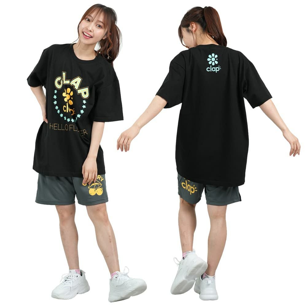 クラップCLAPクラップフラワーティーレディーススポーツアパレルトレーニングフィットネス女性CTS25059