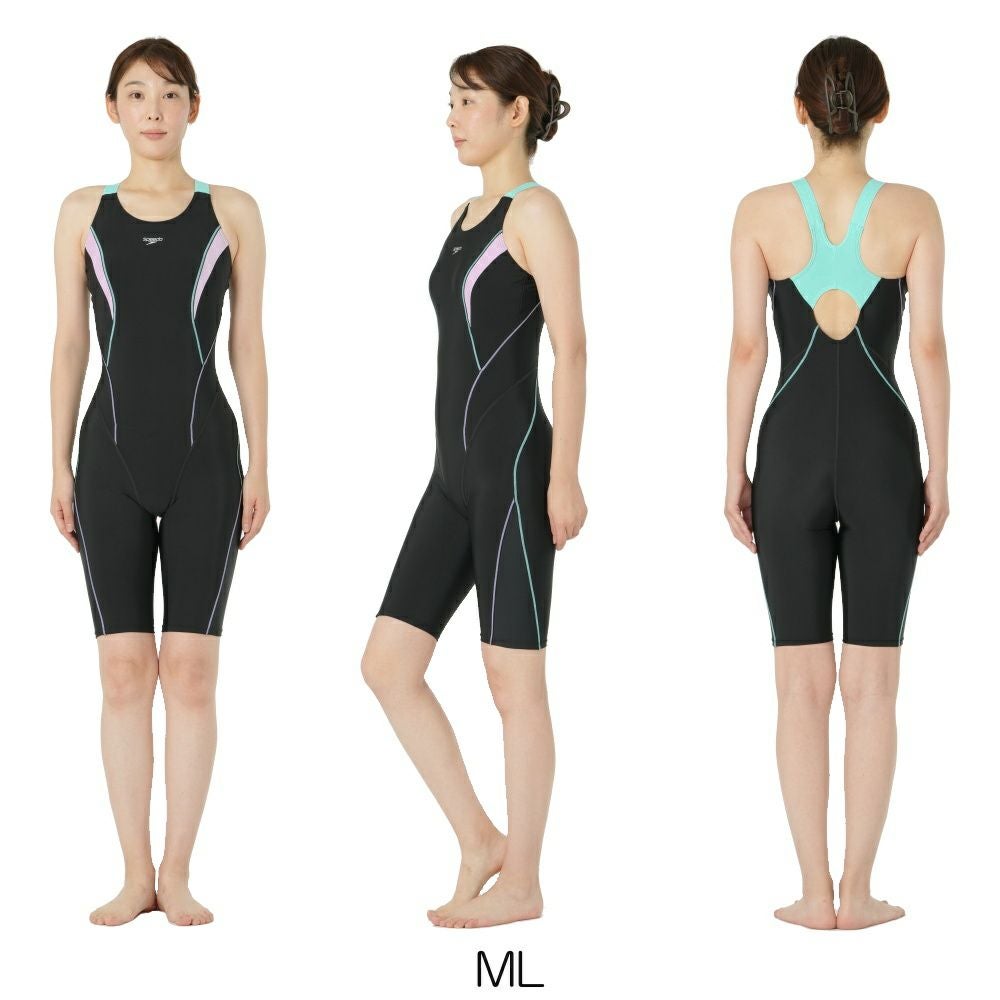 スピードSPEEDOフィットネス水着レディースフィールアップルースンニースキンオールインワンUltraStretch0パッド付き2025年秋冬モデルSFW12560