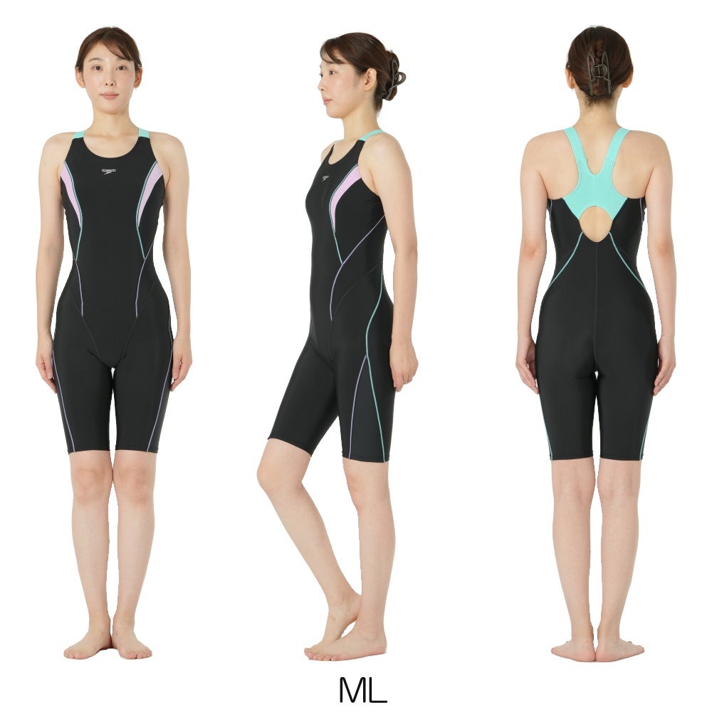 スピードSPEEDOフィットネス水着レディースフィールアップルースンニースキンオールインワンUltraStretch0パッド付き2025年秋冬モデルSFW12560