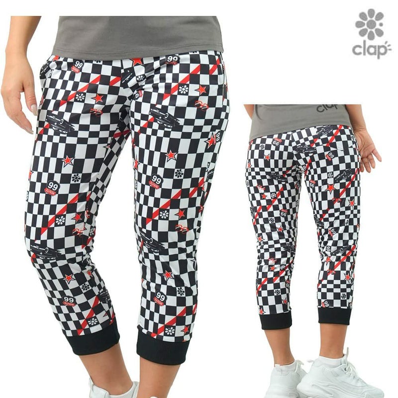 クラップCLAPチェッカークラップイーシュットレディーススポーツアパレルトレーニングフィットネス女性CE25024