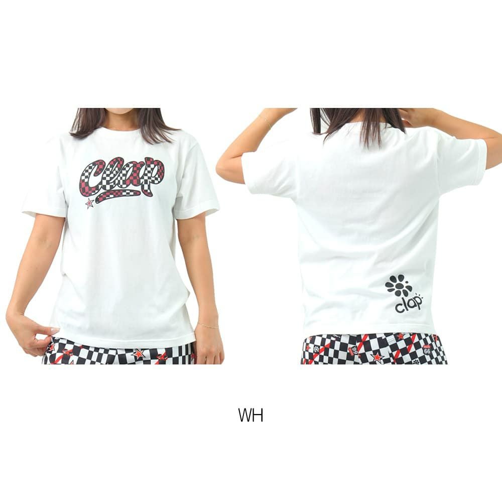 クラップCLAPチェッカークラップティーレディーススポーツアパレルトレーニングフィットネス女性CTS25064