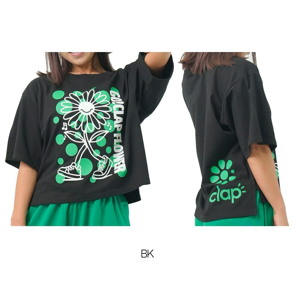 クラップCLAPクラップフラワービッグティーレディーススポーツアパレルトレーニングフィットネス女性CTS25067