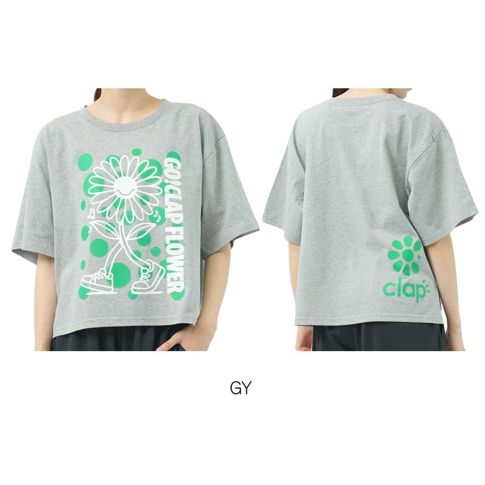 クラップCLAPクラップフラワービッグティーレディーススポーツアパレルトレーニングフィットネス女性CTS25067