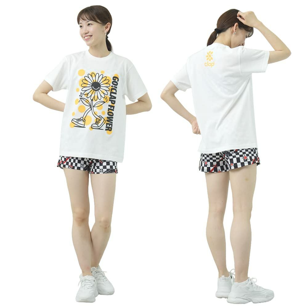 クラップCLAPクラップフラワーティーレディーススポーツアパレルトレーニングフィットネス女性CTS25068