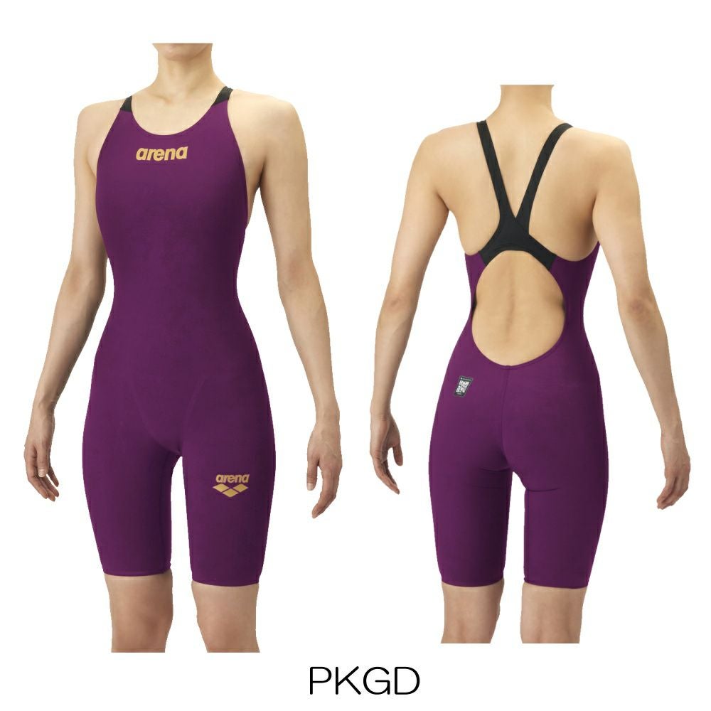 アリーナARENA競泳水着レディースWA承認モデルレーシングワンピーススパッツオープンバックハーフレッグオールインワンAQUAFORCEFUSION-ONEfinaマークあり2026年春夏モデルAS6SRC10L