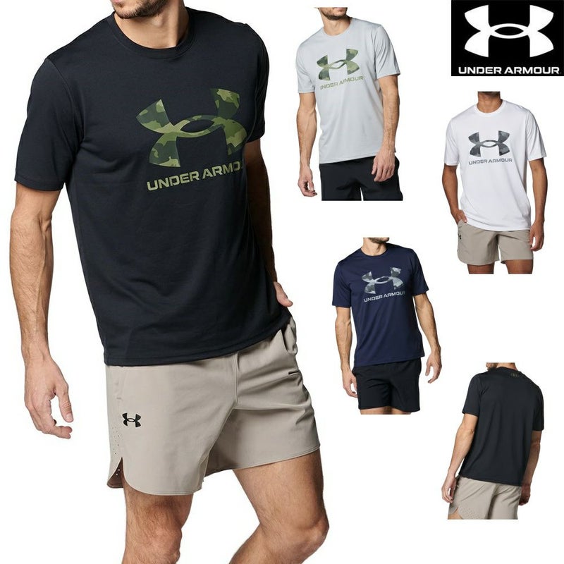 アンダーアーマーUNDERARMOURUAテックカモビッグロゴショートスリーブTシャツメンズスポーツアパレルトレーニングU1384797