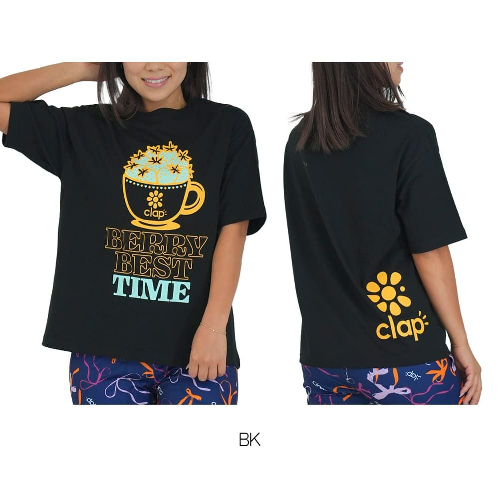 クラップCLAPクラップストロベリービッグティーレディーススポーツアパレルトレーニングフィットネス女性CTS25073