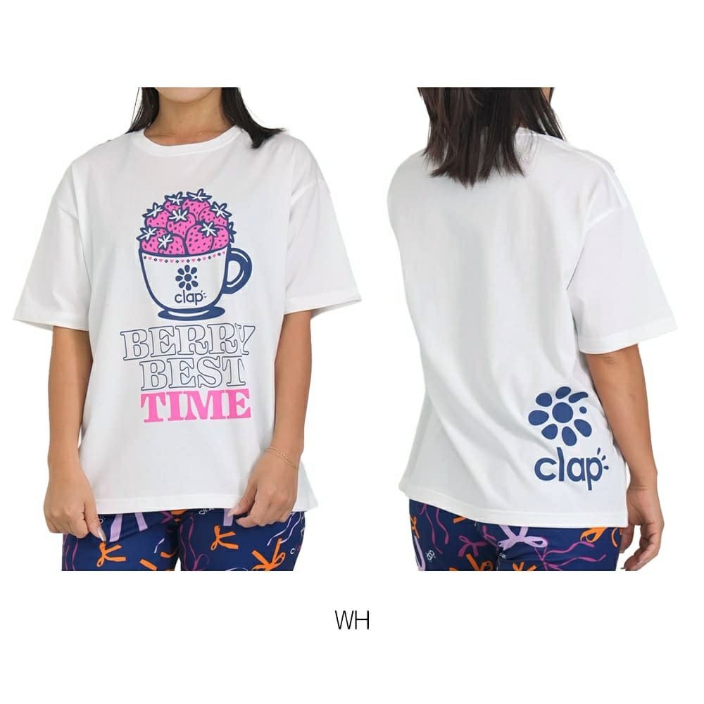 クラップCLAPクラップストロベリービッグティーレディーススポーツアパレルトレーニングフィットネス女性CTS25073