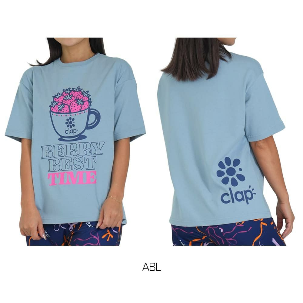 クラップCLAPクラップストロベリービッグティーレディーススポーツアパレルトレーニングフィットネス女性CTS25073