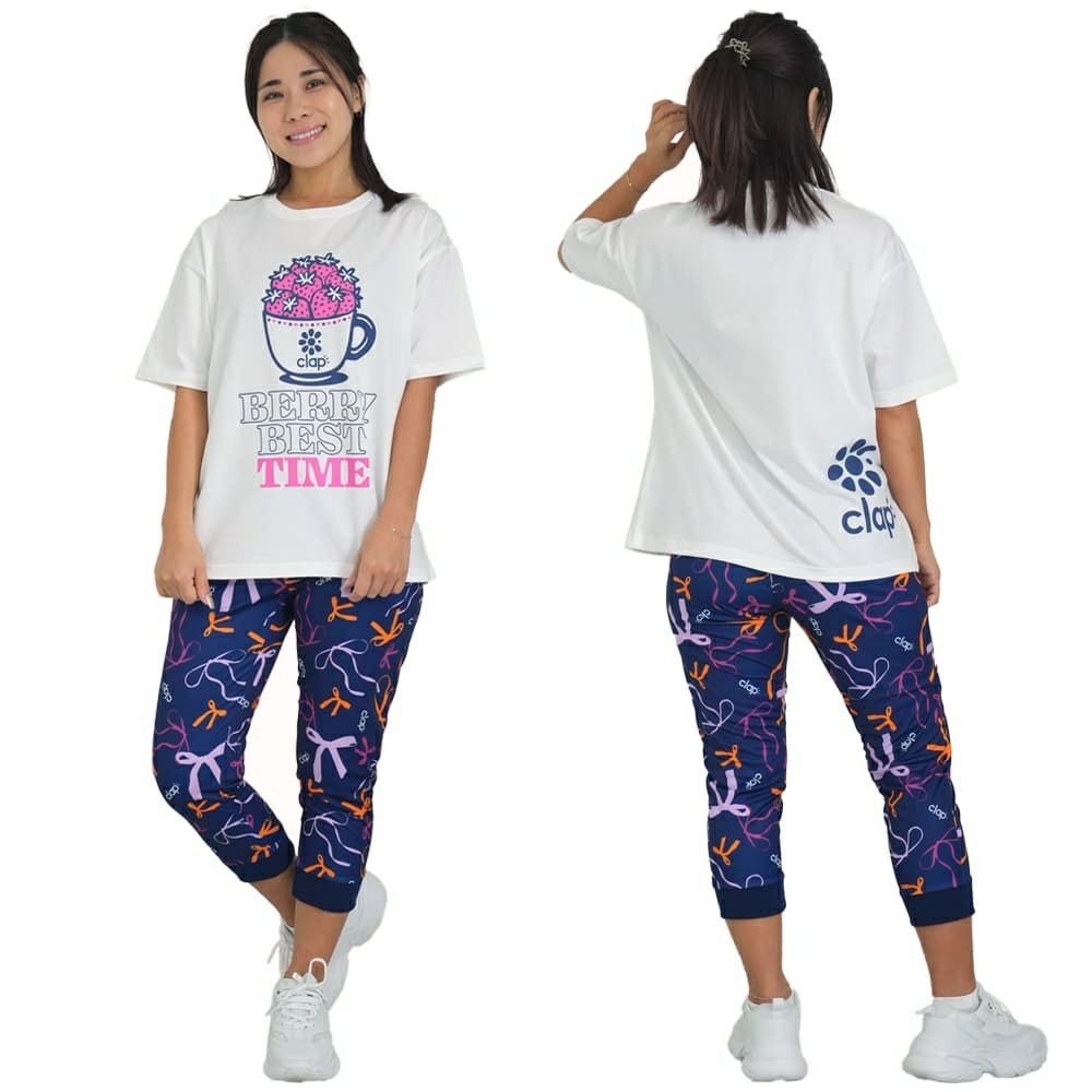 クラップCLAPクラップストロベリービッグティーレディーススポーツアパレルトレーニングフィットネス女性CTS25073