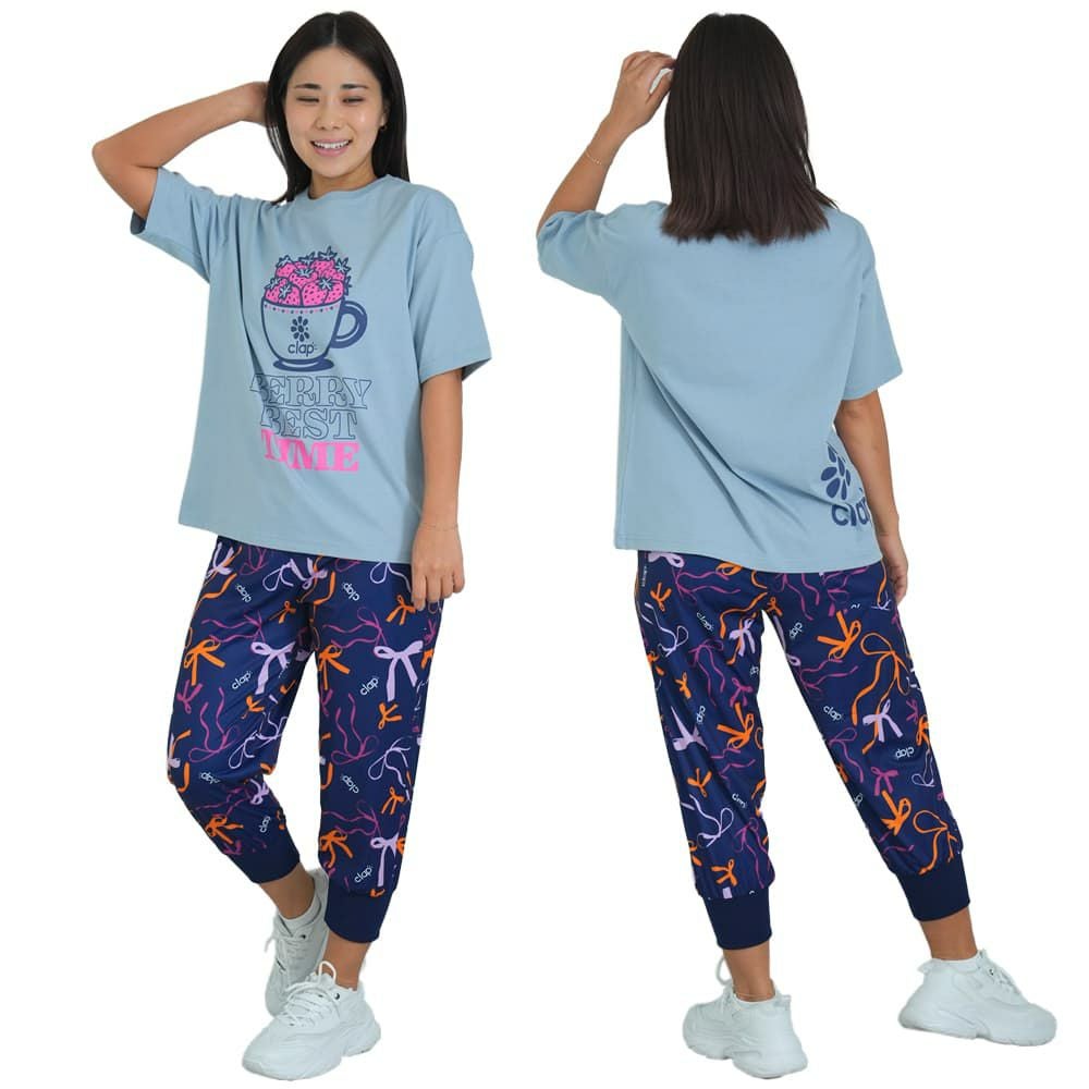 クラップCLAPクラップストロベリービッグティーレディーススポーツアパレルトレーニングフィットネス女性CTS25073