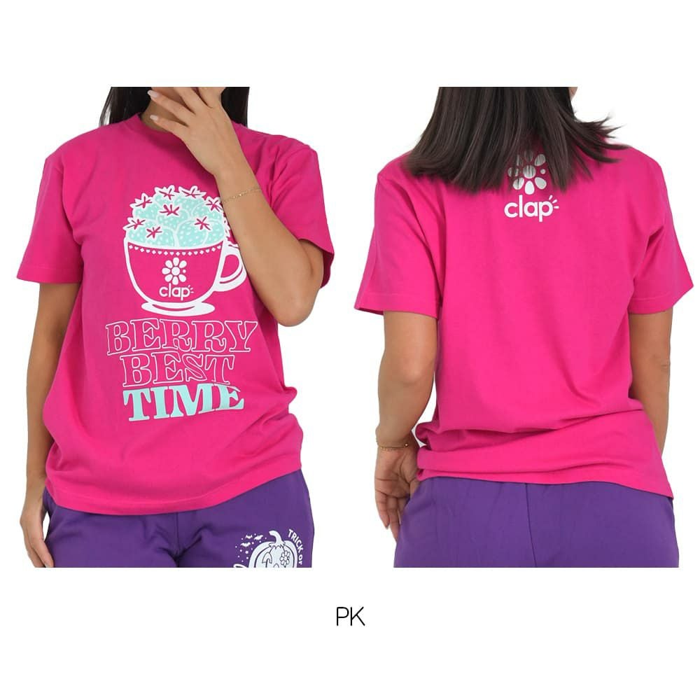 クラップCLAPクラップストロベリーティーレディーススポーツアパレルトレーニングフィットネス女性CTS25074