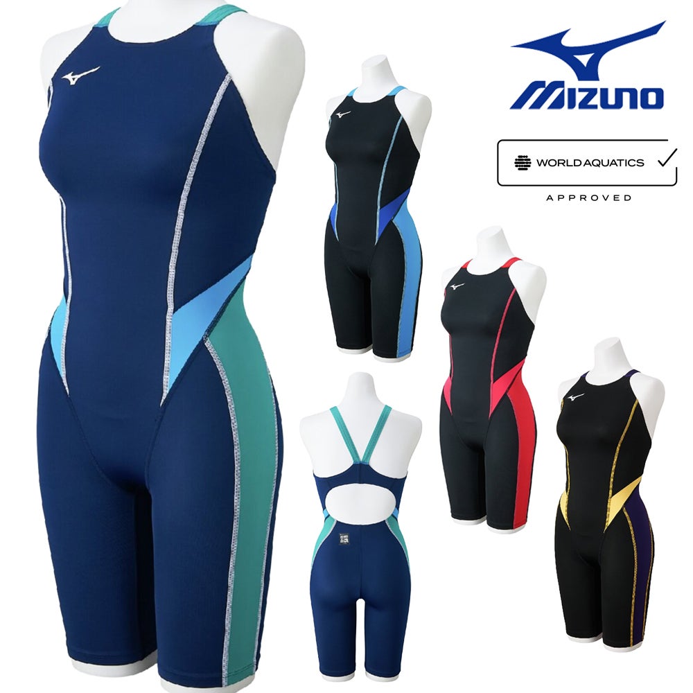 ミズノMIZUNO競泳水着レディースWA承認モデルGX・SONICSTREAMハーフスーツレースオープンバックオールインワン2025年秋冬モデルN2MGC725finaマークあり